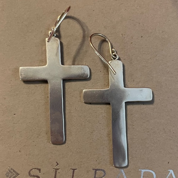 Silpada Cross ‘Ideal’ Sterling Silver Etched Engraved Earrings W3070 - Picture 10 of 13
